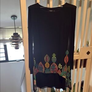 Desigual Black Long Sleeve Sheath Dress